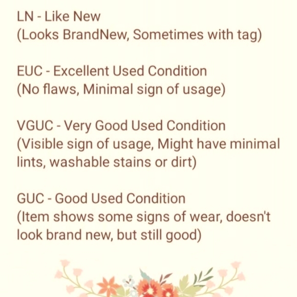 Please view for a quick condition guide and abbreviation cheat sheet! - Picture 1 of 3